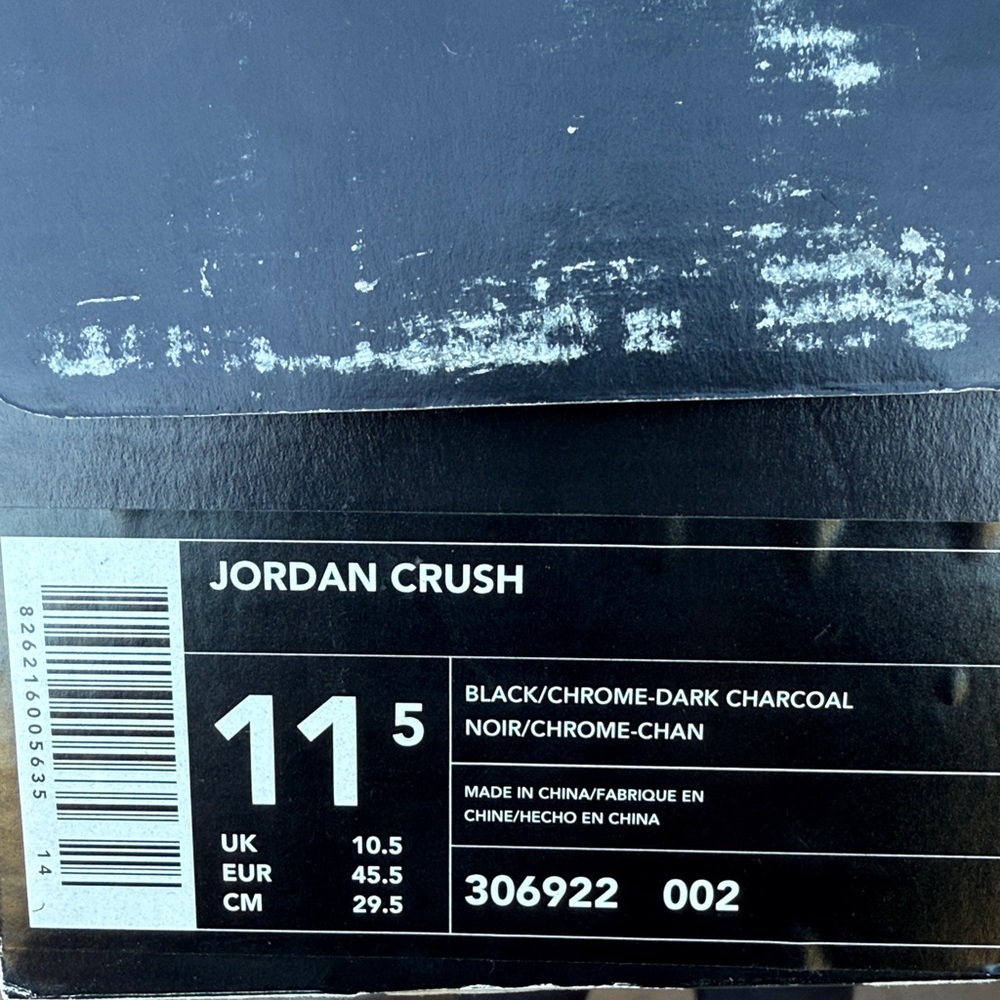 Jordan Crush Black and Chrome Sneakers